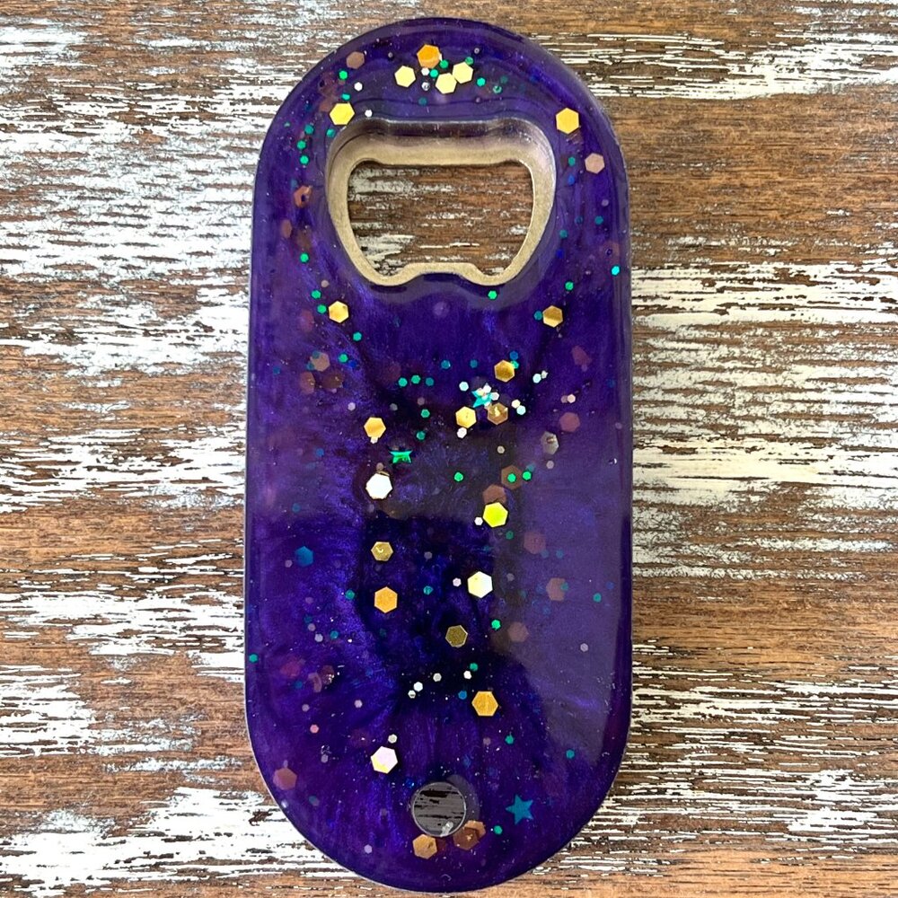 Cosmic Purple Resin Bottle Opener with Fridge Magnet Bar Accessories Beer Bottle - Picture 2 of 3